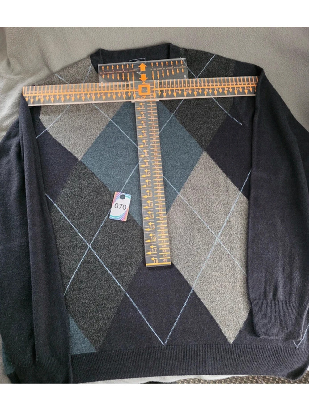 Dockers men’s argyle crewneck sweater 2XLT black gray blue